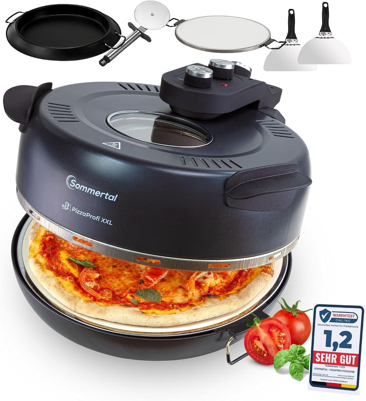 Sommertal, Forno elettrico, 39 Cm, 380 °C, Nero/Argento