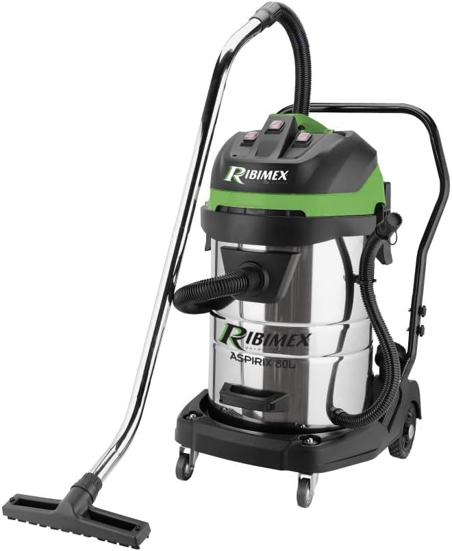 Ribimex, Aspirapolvere solidi e liquidi, PRASP81LX3, 80 L, 3000 W, Nero