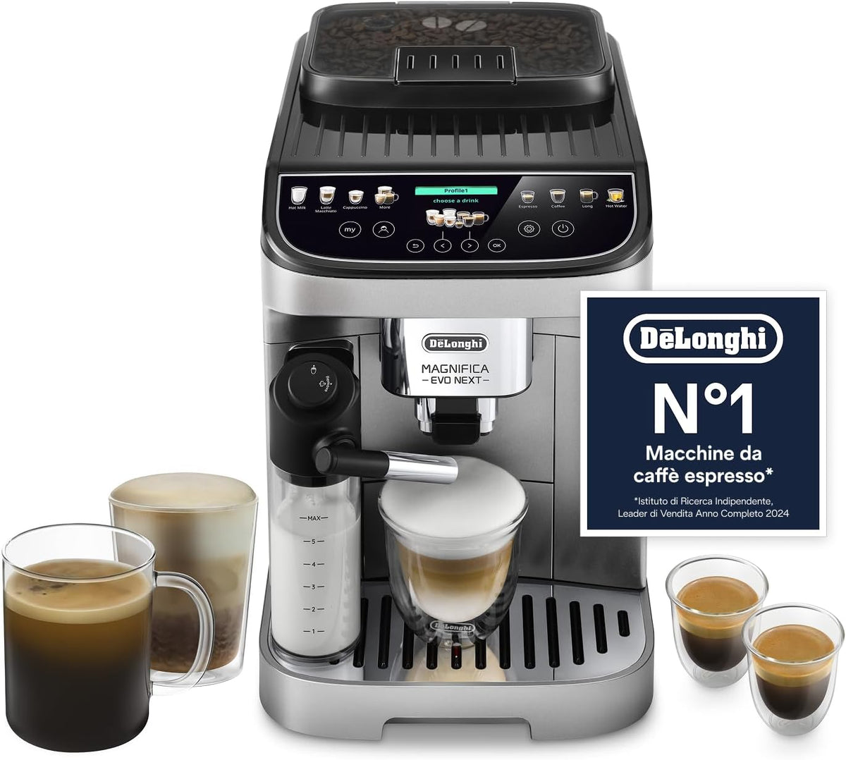 De'Longhi, Macchina da caffè, ECAM312.80.SB, 2,4 pollici, Argento/Nero