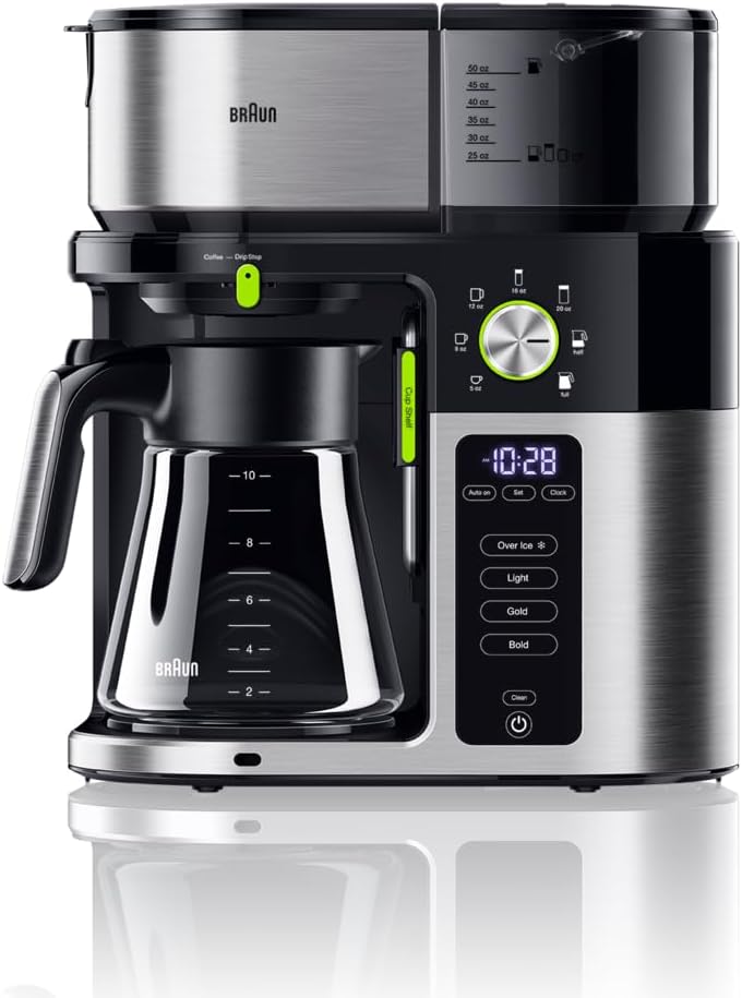 Braun, Macchina da caffè, KF9050BK, Marrone/Argento/Nero, acciaio inox, timer