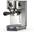 Fdit, Macchina da caffè, 1,3 Litri, 20 Bar, 220 V, Nero/Argento, acciaio inox