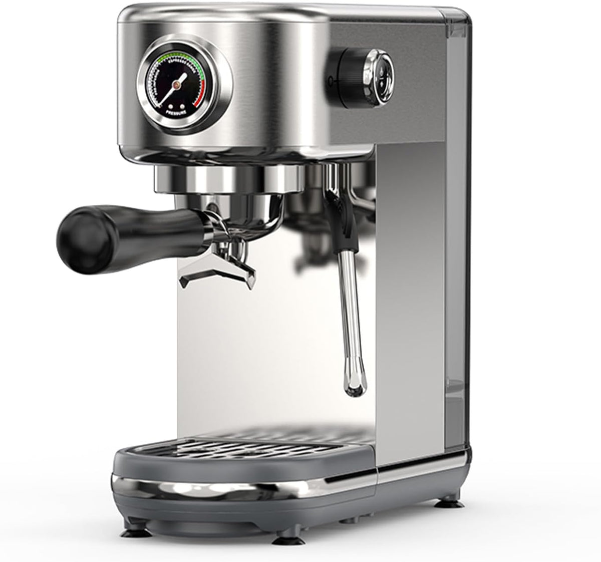 Fdit, Macchina da caffè, 1,3 Litri, 20 Bar, 220 V, Nero/Argento, acciaio inox
