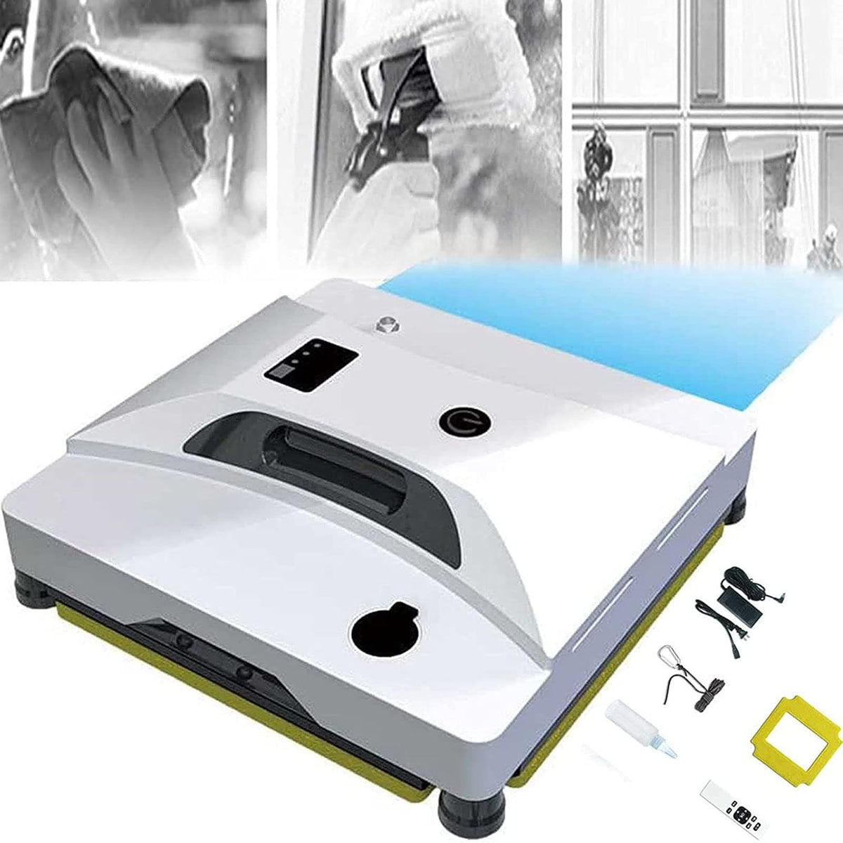 UIBAO, Robot aspirapolvere, 240 V, 80 W, 6 m, Nero, acciaio inox, telecomando