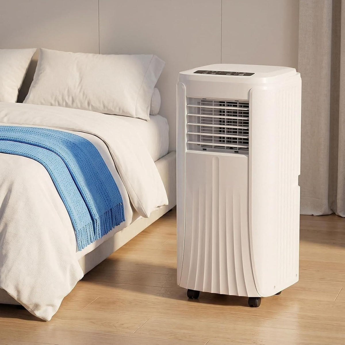 Condizionatore portatile, GYFGRTQ, 12000 BTU, Bianco, Wi-Fi, telecomando, timer