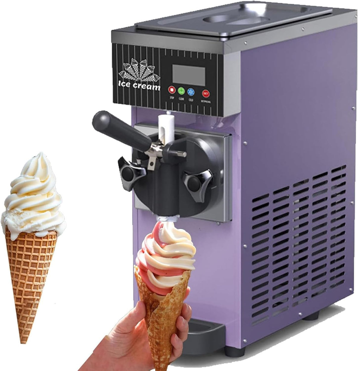 ZenSeFarin, Gelatiera, 20 x 40 x 51 mm, 80 g, 18 °C, Viola, acciaio inox, illuminazione LED