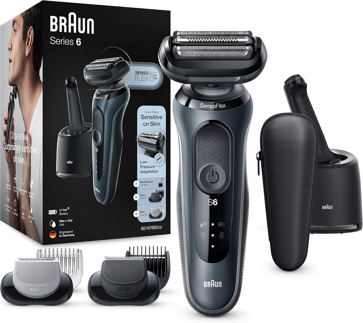 Braun, Rasoi a lamina, 240 V, Marrone/Grigio, funzionamento senza fili
