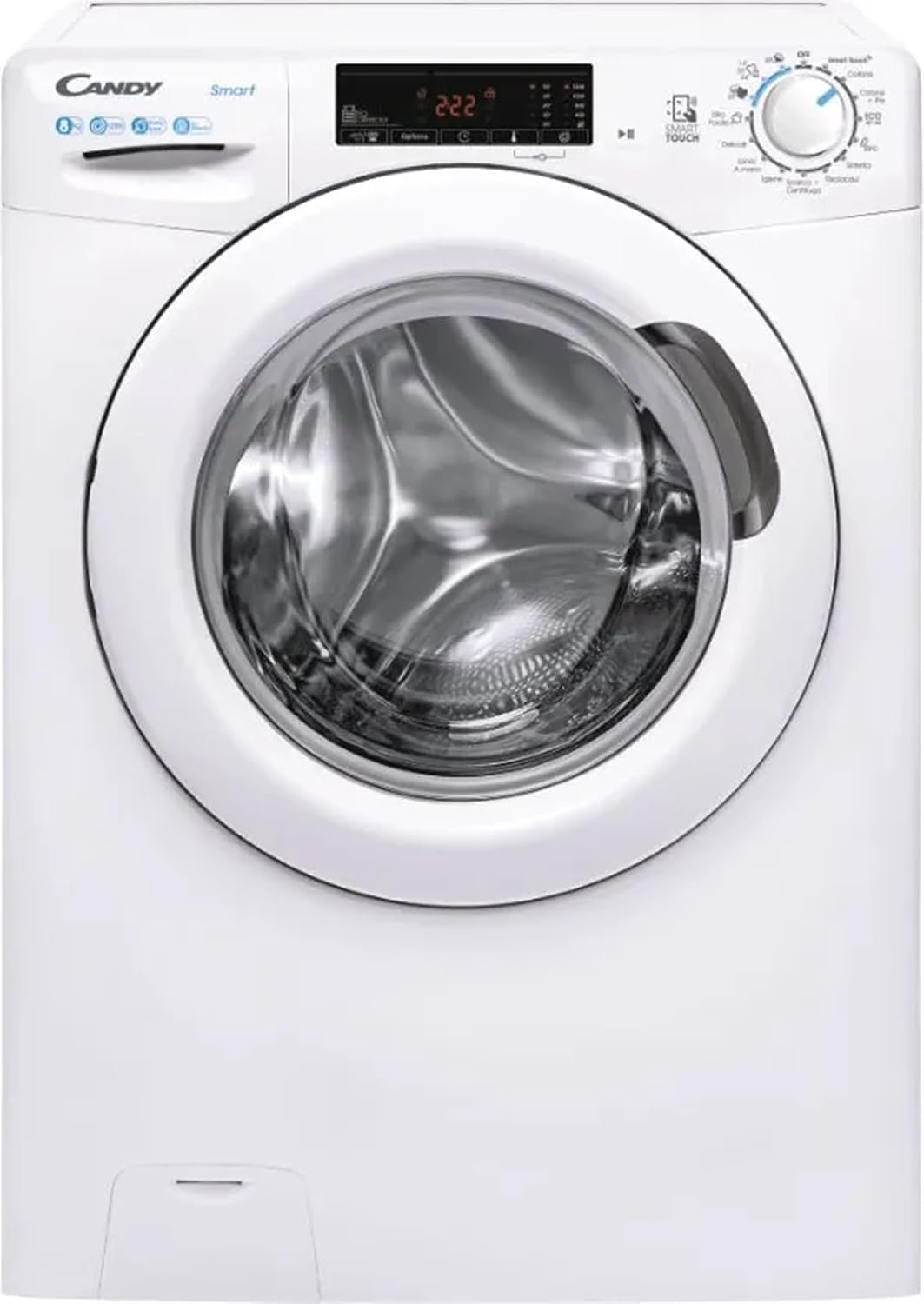 CANDY, Lavatrice, CSS128TW4-11, 8 kg, Bianco, acciaio inox, timer
