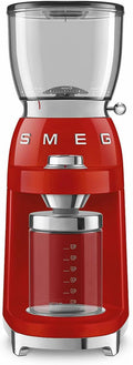 Macinacaffè elettrici con cono, CGF11RDEU, Smeg, 350 g, 150 W, 0x38,5x22,0 cm, Rosso, acciaio inox, vano contenitore, 8 funzioni