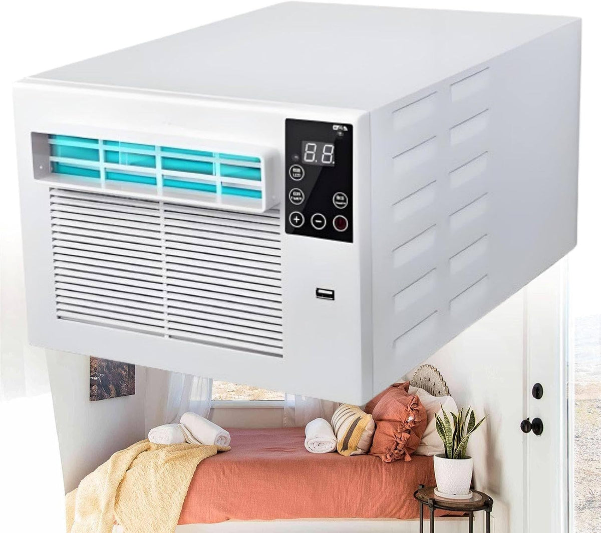 MhWrughts, Condizionatore, 1881 BTU, 550 W, 285x230x460 mm, Bianco, telecomando