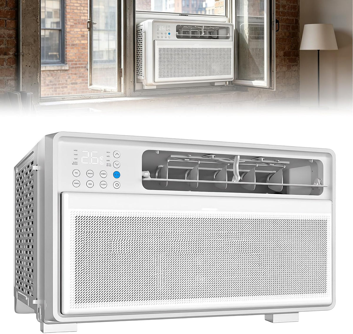 Wangyingxu, Condizionatore, 9000 BTU, 19 m, Bianco, telecomando, motore inverter
