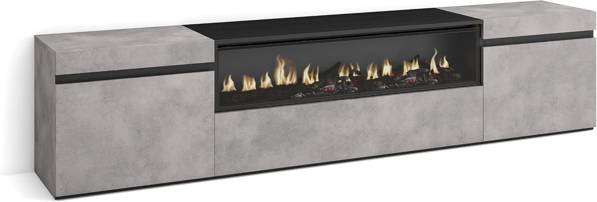 Skraut Home, Mobili, 200x45x35 cm, Nero