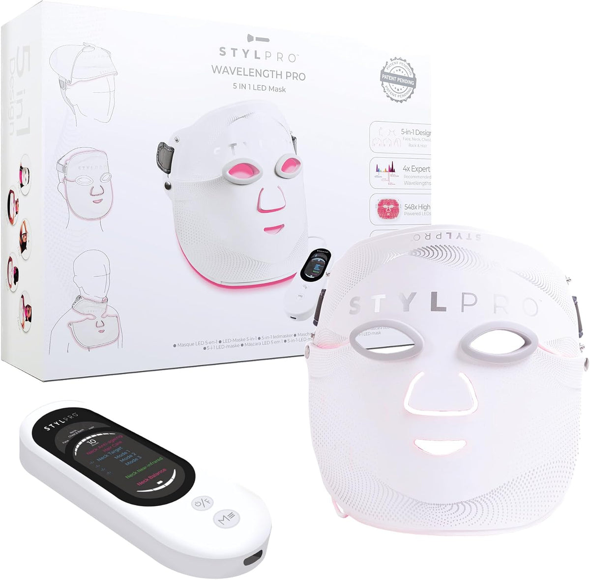 StylPro, Maschere, Nero, illuminazione LED, telecomando, timer, 5 in 1