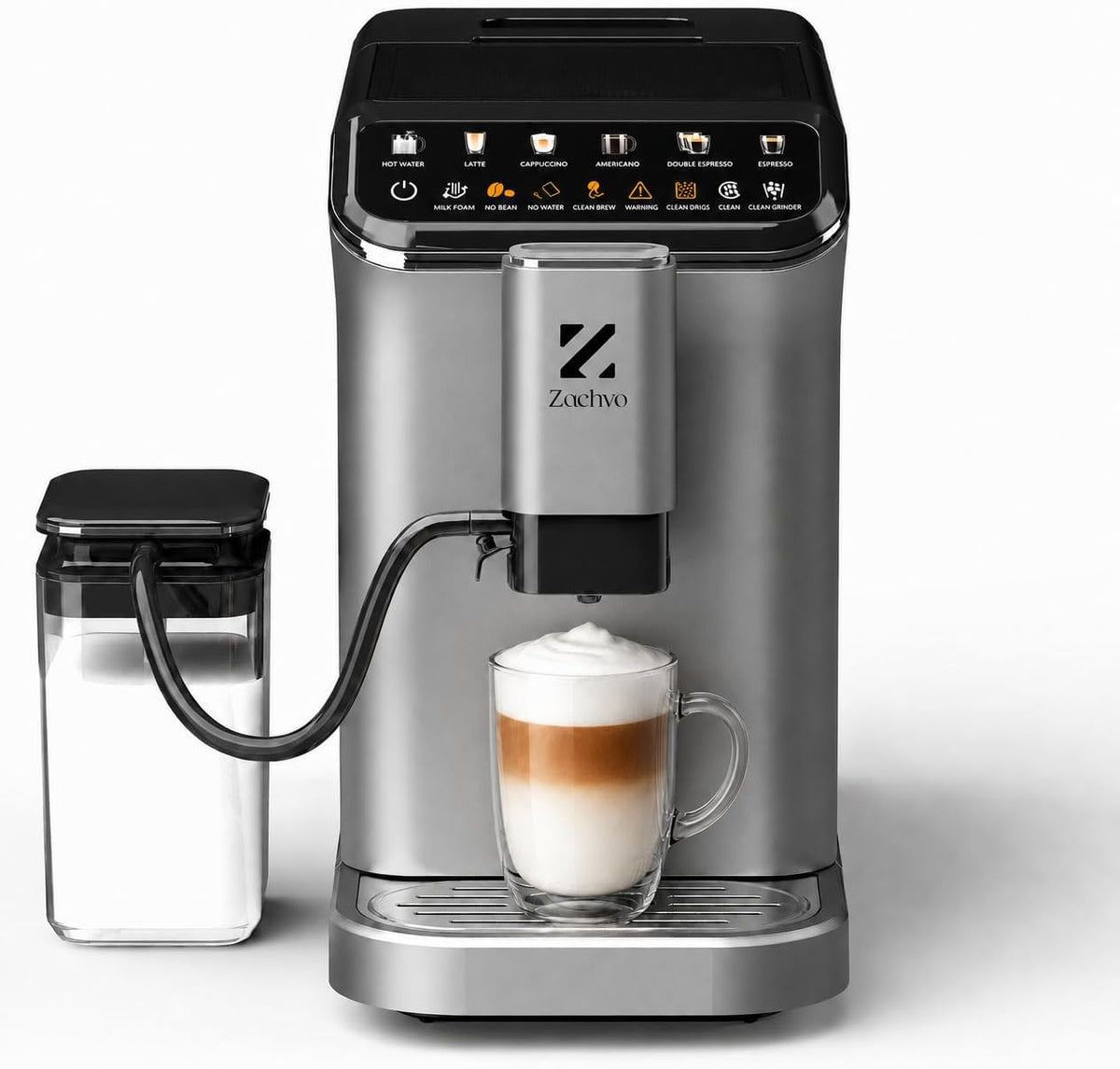 ZACHVO, Macchina da caffè automatica, 5–7°C, Nero/Argento, vano contenitore