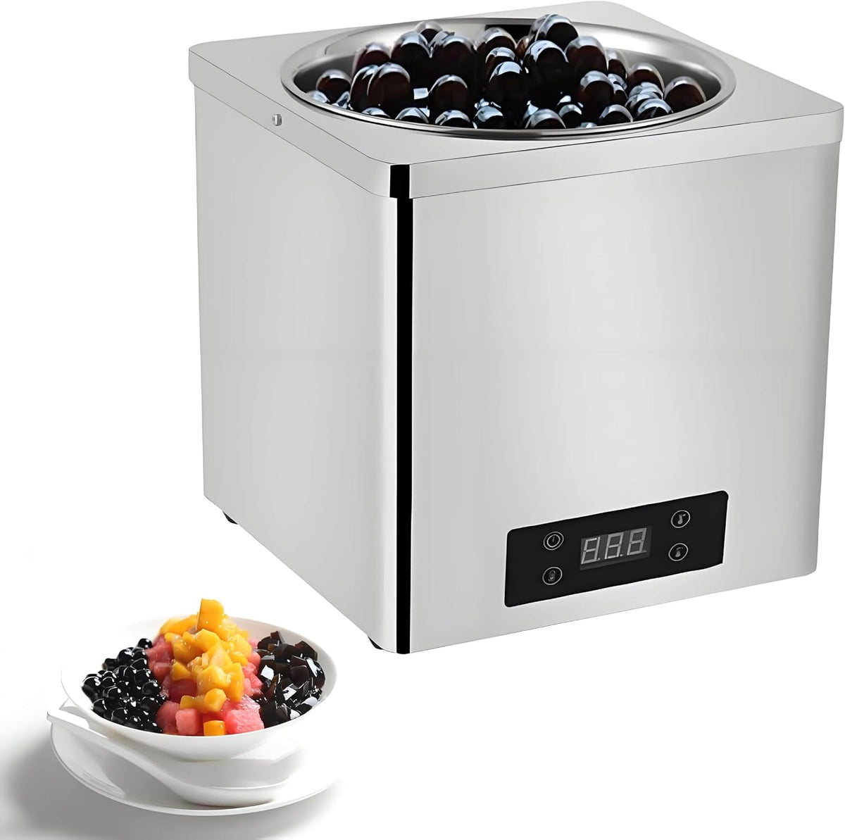 Credenza, YXYLJOZ, 3 L, 600 W, 100 °C, Nero, acciaio inox, vano contenitore