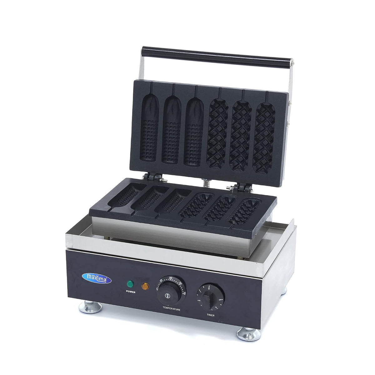 Maxima, Macchine per Waffle, 300 °C, 11 kg, 40 mm, Nero, acciaio inox