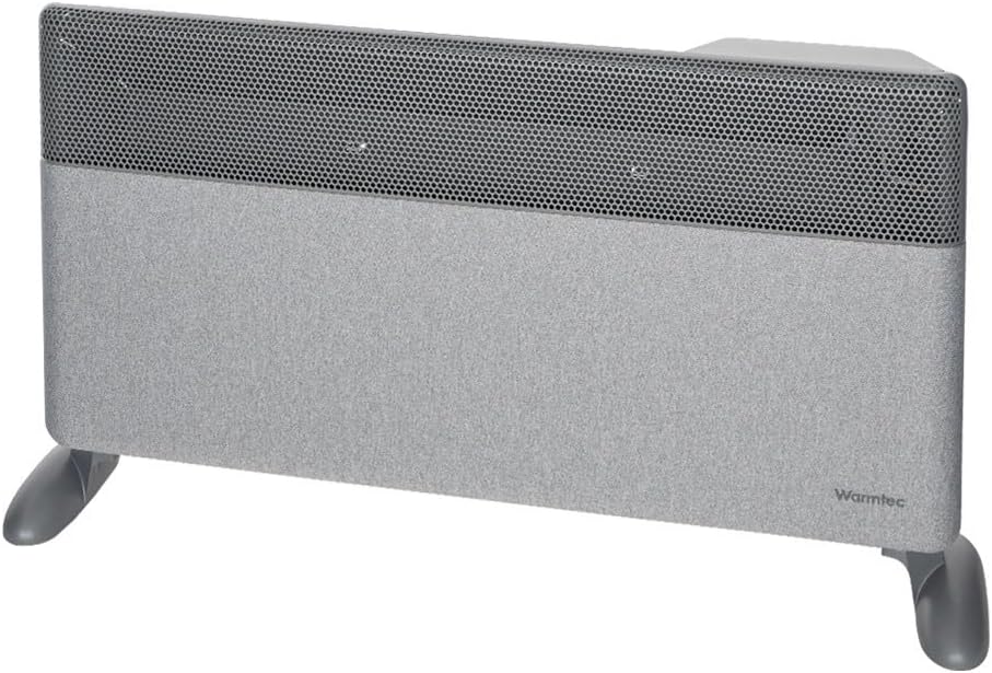 WARMTEC, Stufe elettriche, 2000 W, 80 x 42 x 9 cm, 35 °C, Grigio, illuminazione LED, Wi-Fi, timer, motore inverter, protezione dal surriscaldamento