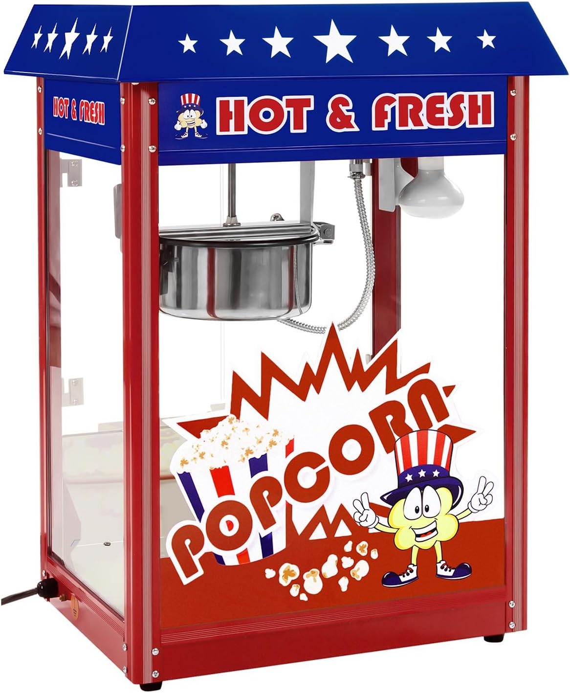 Royal Catering, Macchine per Pop-corn, 1500 W, 5 kg, 34.5 x 52 cm, Nero