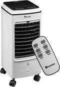 tectake, Condizionatore portatile, 23,5 x 26,5 x 60 cm, 4 l, 75 W, Bianco, telecomando