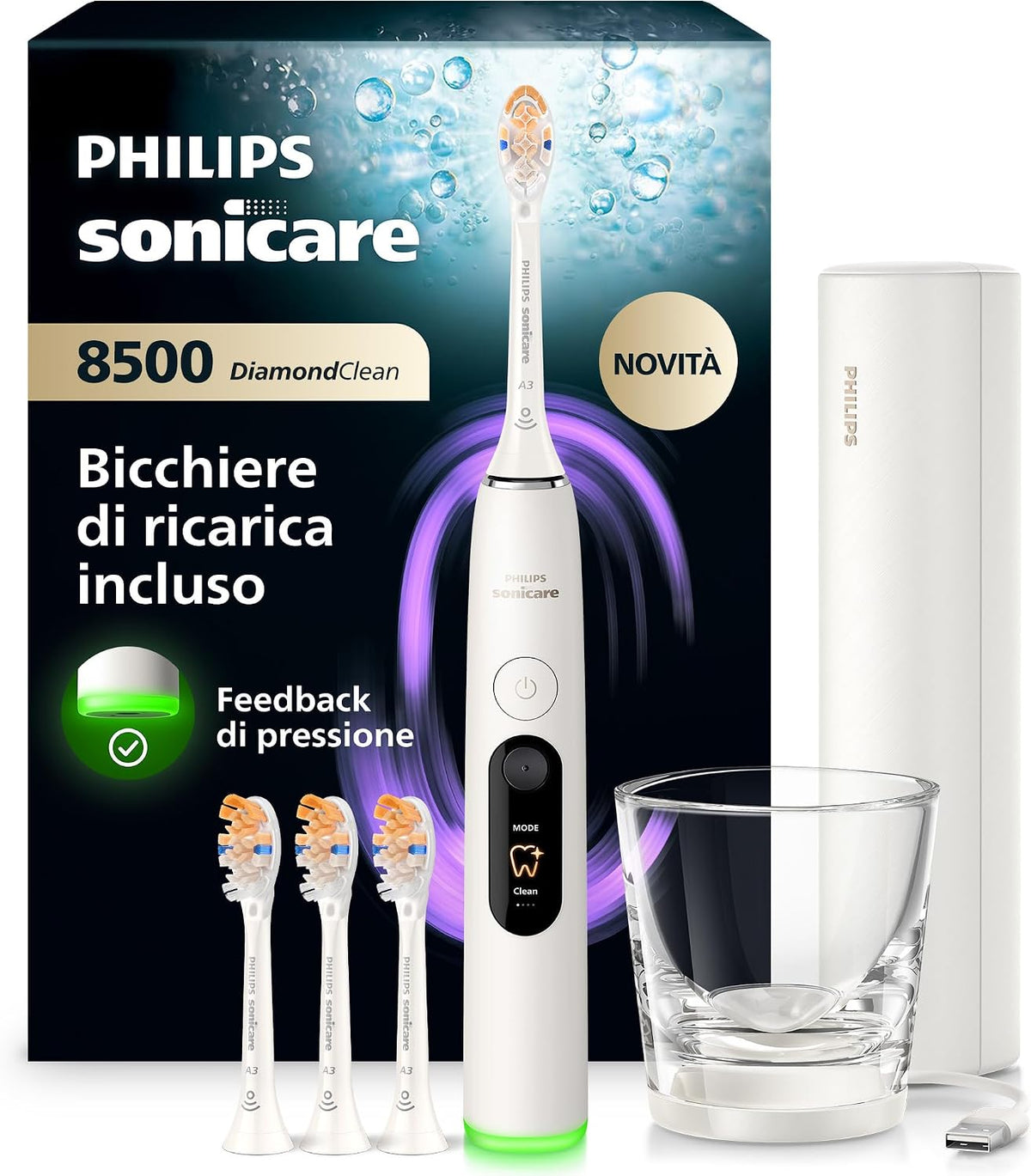 PHILIPS, Spazzolini a tecnologia sonica, HX8515/11, Bianco