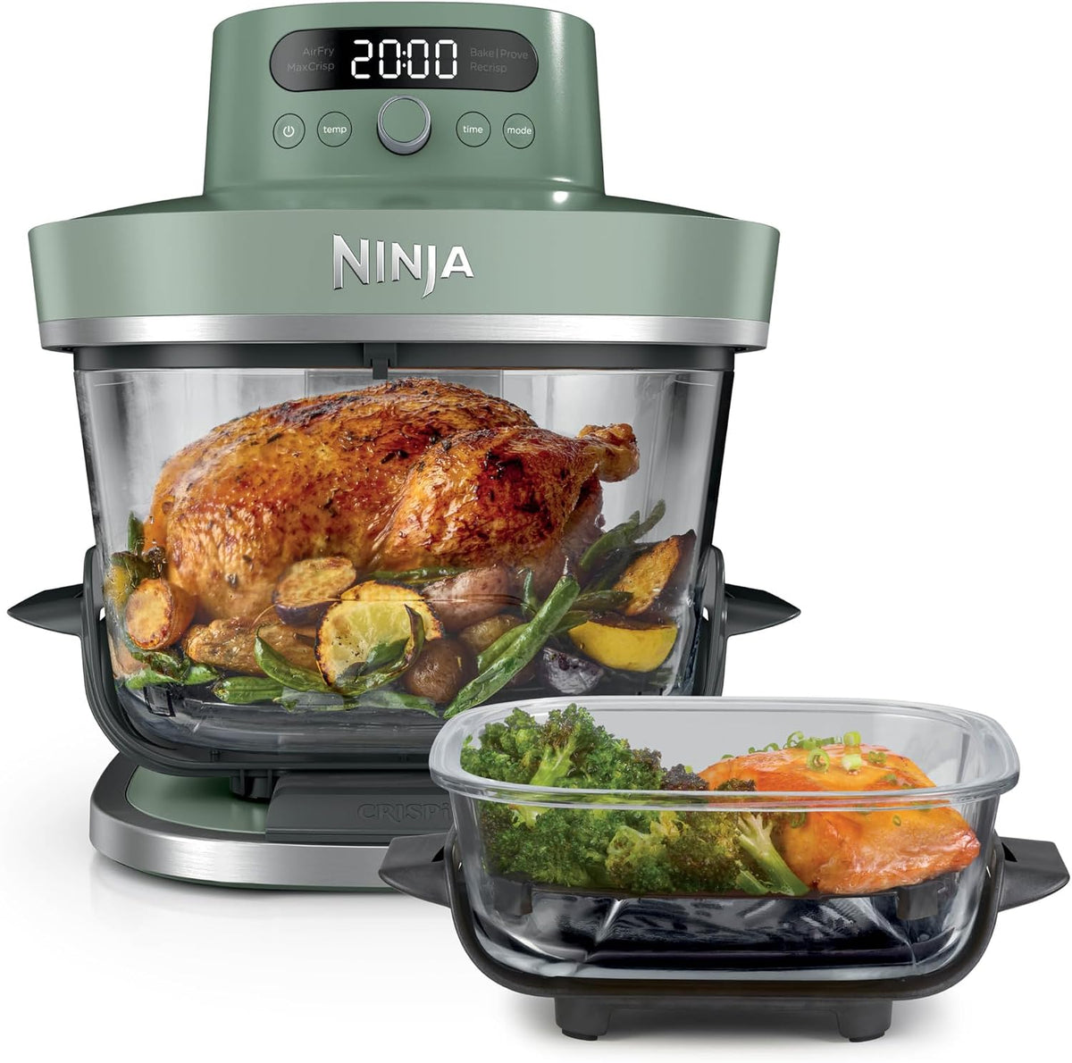Ninja, Friggitrice ad aria, AS090EUGN, 5,7 L, Verde, vano contenitore, Airfryer