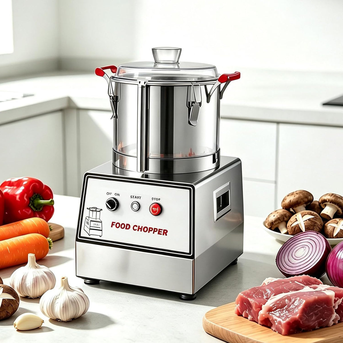 SOTIKARERY, Robot da cucina, 1400 Giri/min, 1400 W, 7 L, Argento, acciaio inox