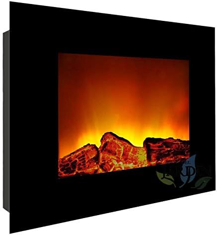 Suinga, Camino elettrico, 1800 W, 600 x 158 x 520 mm, Nero, illuminazione LED, protezione dal surriscaldamento