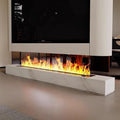 Camino elettrico, JIMINHUIXIN, 150 cm, 3 mm, acciaio inox, illuminazione LED, telecomando, timer