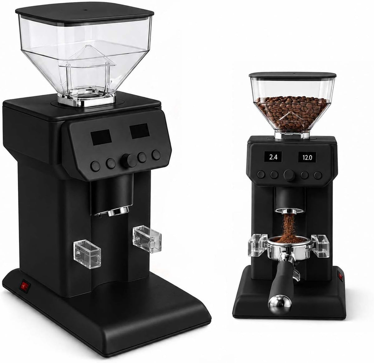 Macinacaffè elettrici con lama, QFGain, 300 W, 50 mm, 58 mm, Nero, timer