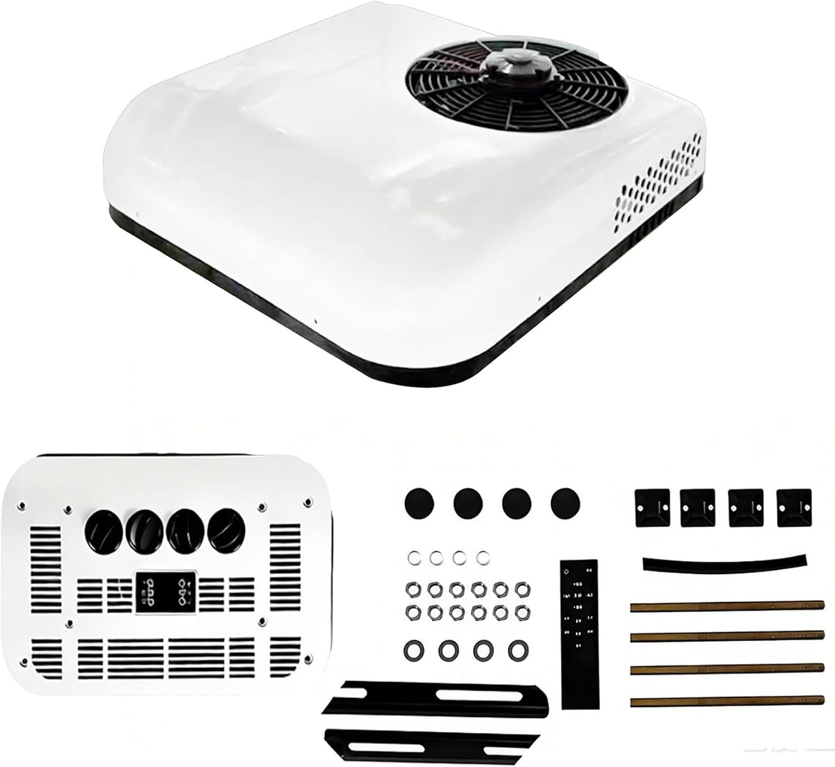 Lpoxuru, Condizionatore, 12 V, 250 x 410 mm, 850 W, Bianco, telecomando, motore inverter, funzionamento senza fili, spegnimento automatico