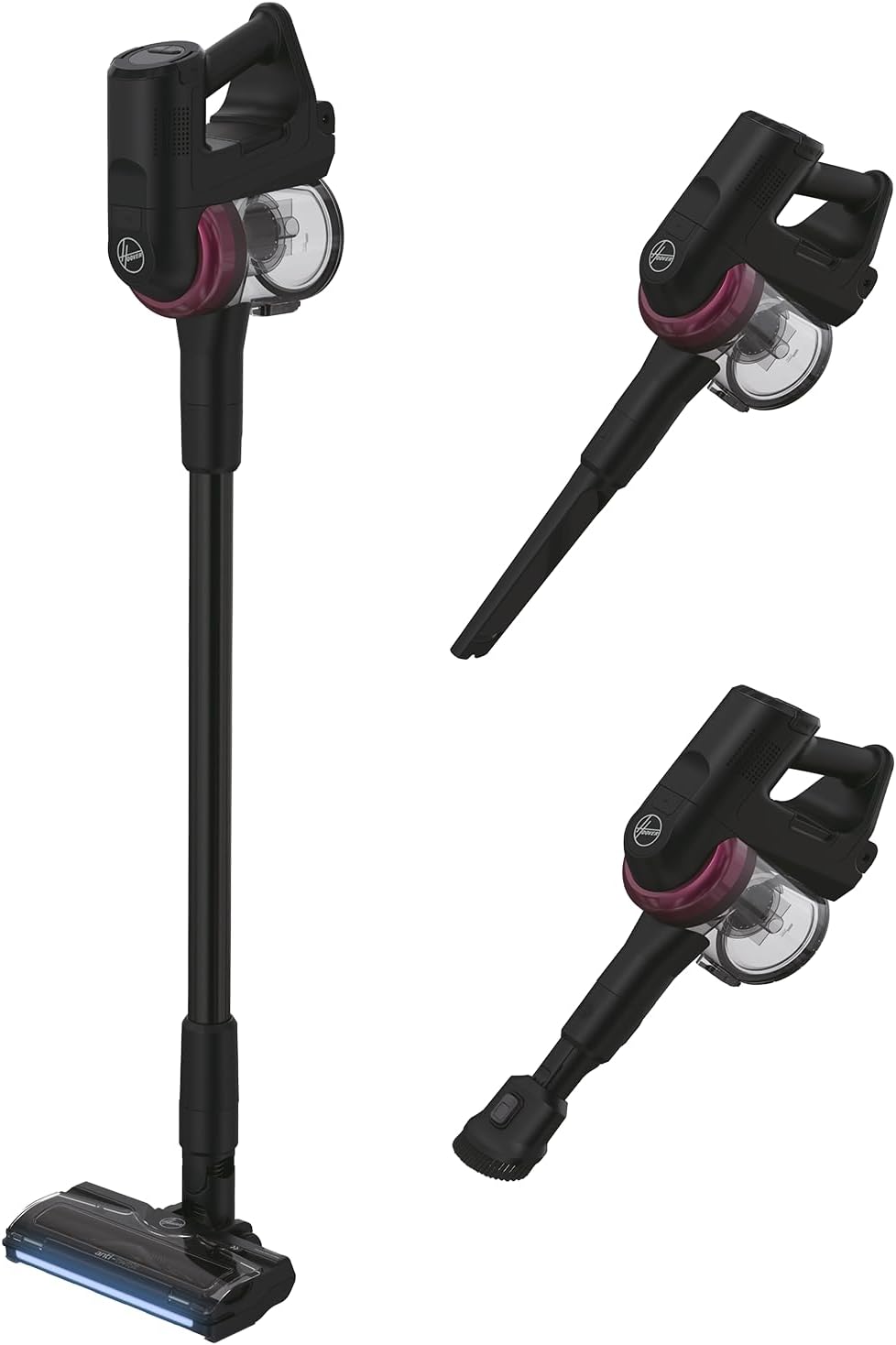 Hoover, Aspirapolvere, HF410H, Nero, illuminazione LED, funzionamento senza fili, 2 in 1
