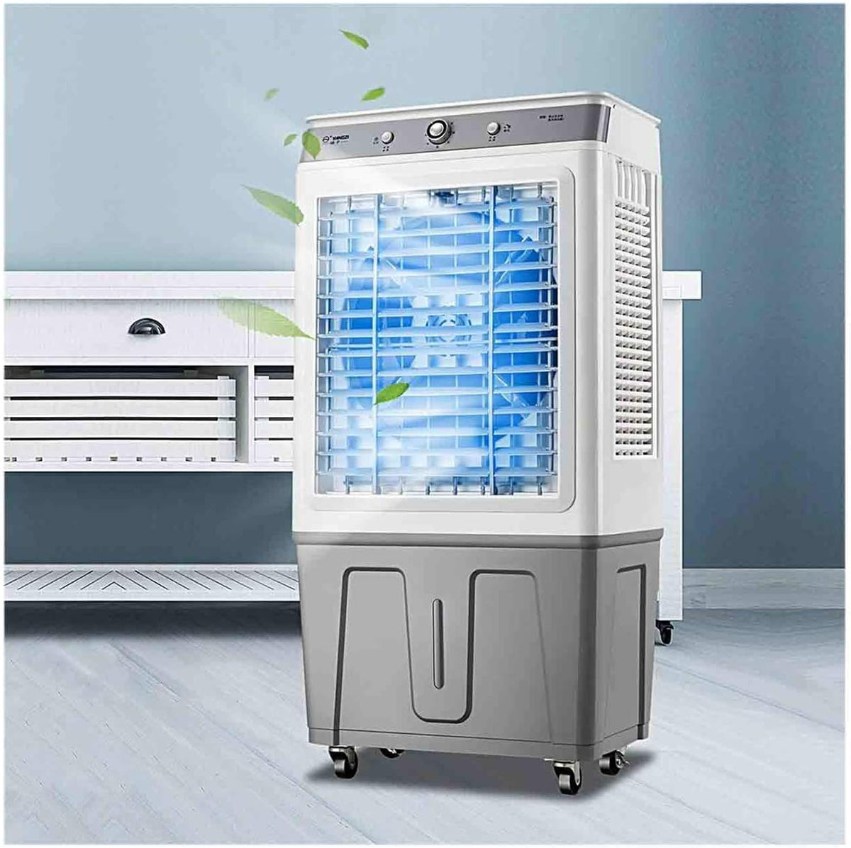 WXJHNYBS, Condizionatore portatile, 31 × 42 × 81 cm, 35 L, 200 W, Bianco, timer, 3 in 1