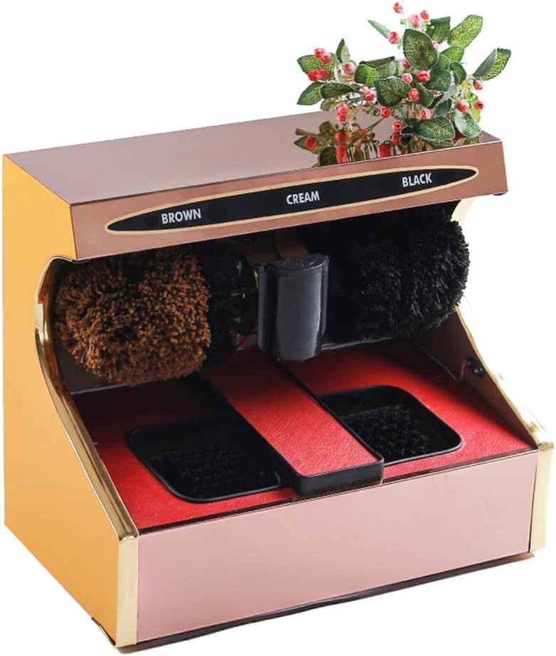 Samnuerly, Spazzole per scarpe, 51X49X32 cm, 145 W, 1300 giri/min, Oro, acciaio inox
