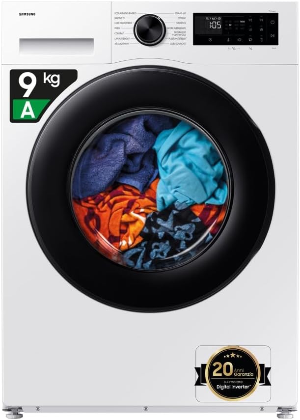 Samsung, Lavatrice, WW90DG5G34AEET, 9 Kg, 60 l, Bianco, Wi-Fi