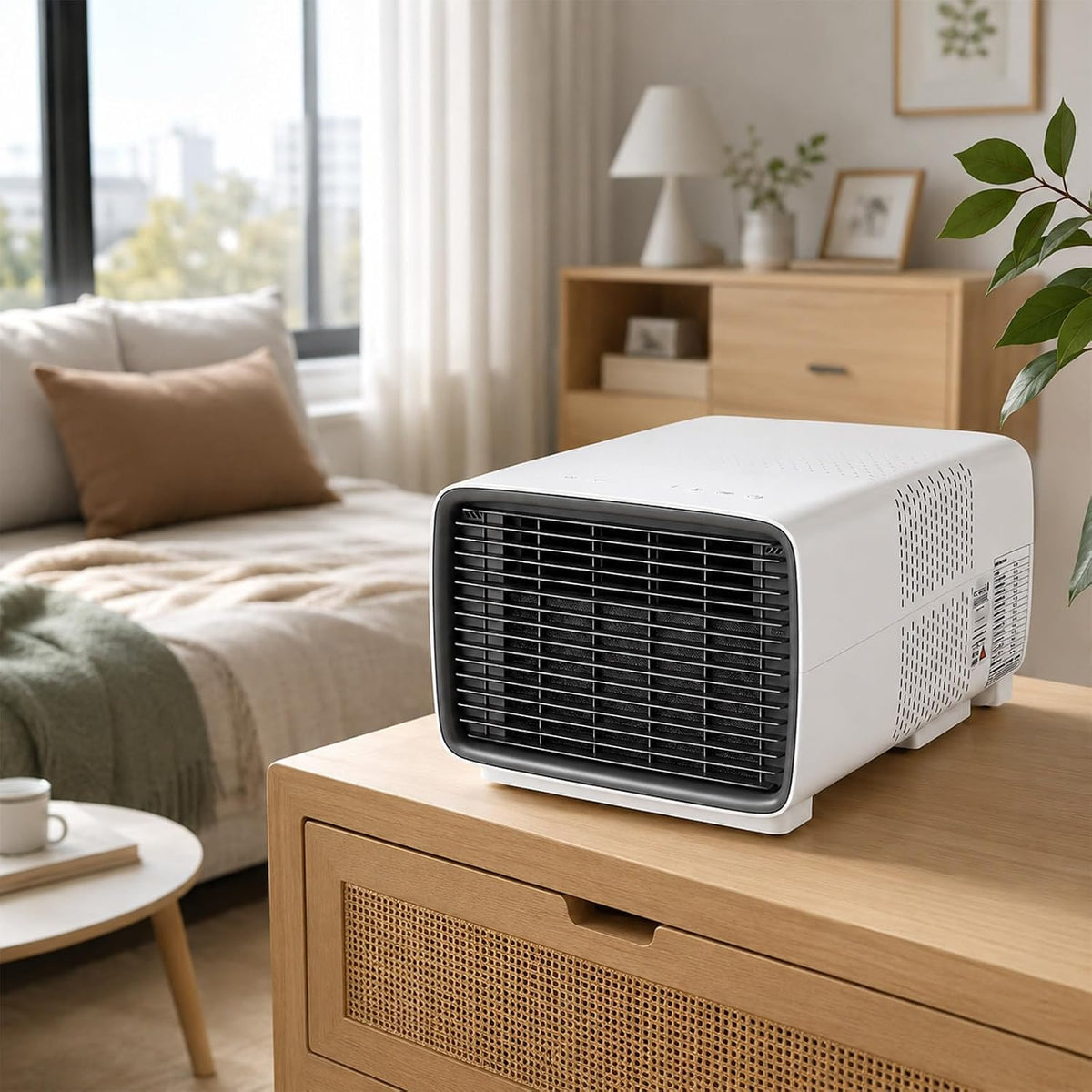 TBANVOO, Condizionatore portatile, 3000BTU, 3000 BTU, 280 W, 398,78 × 299,72 × 254 mm, Bianco, telecomando, timer, funzionamento senza fili