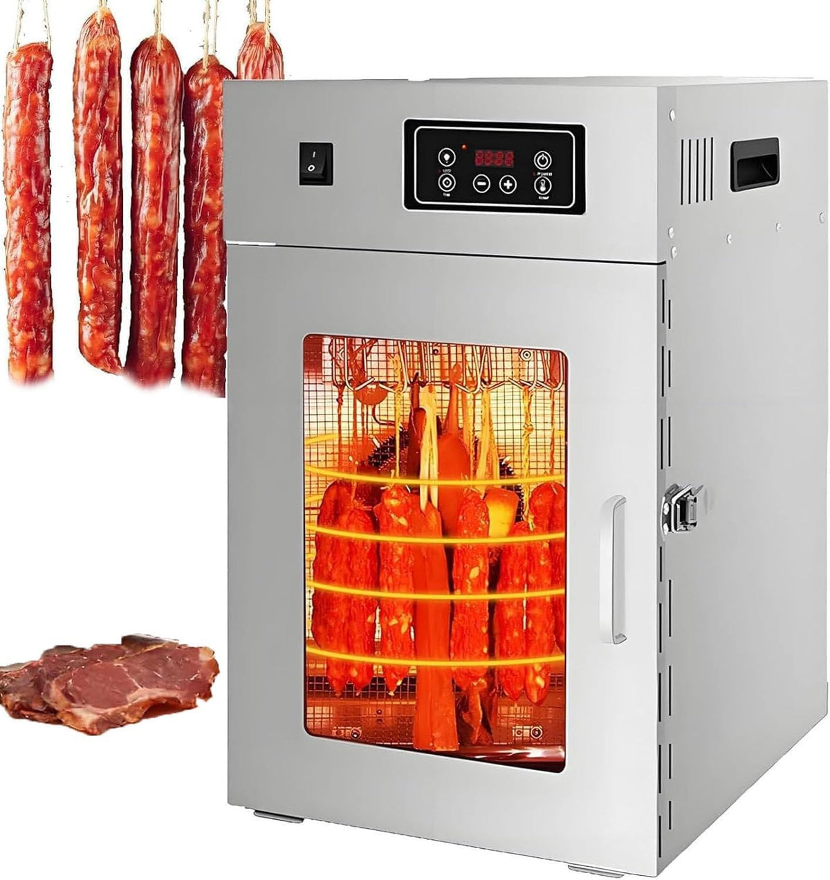Essiccatori per alimenti, LjlXanthiper, 30-90°c, 34 x 40 x 55 cm, 800 W, Argento, acciaio inox, timer
