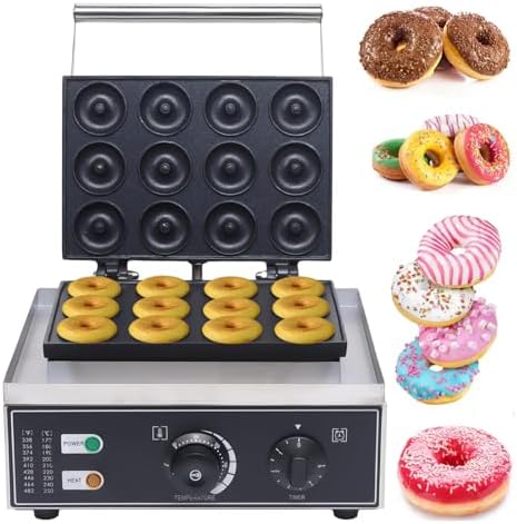 Macchine per ciambelle, JMOUZHG, 36x33x24,5 cm, 220 V, 1550 W, Nero, acciaio inox