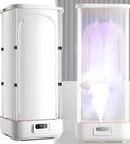 Armadio, Oiyekntd, 900 W, 150 cm, 60 cm, Grigio, struttura pieghevole, illuminazione LED, telecomando, funzionamento senza fili