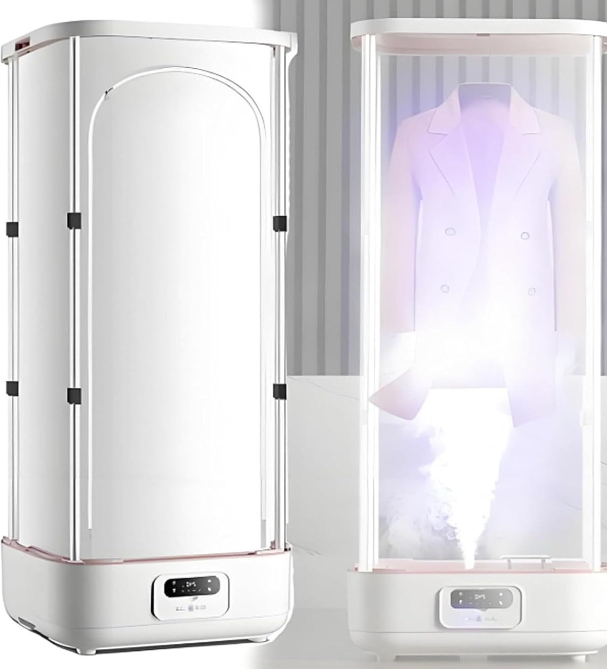 Armadio, Oiyekntd, 900 W, 150 cm, 60 cm, Grigio, struttura pieghevole, illuminazione LED, telecomando, funzionamento senza fili