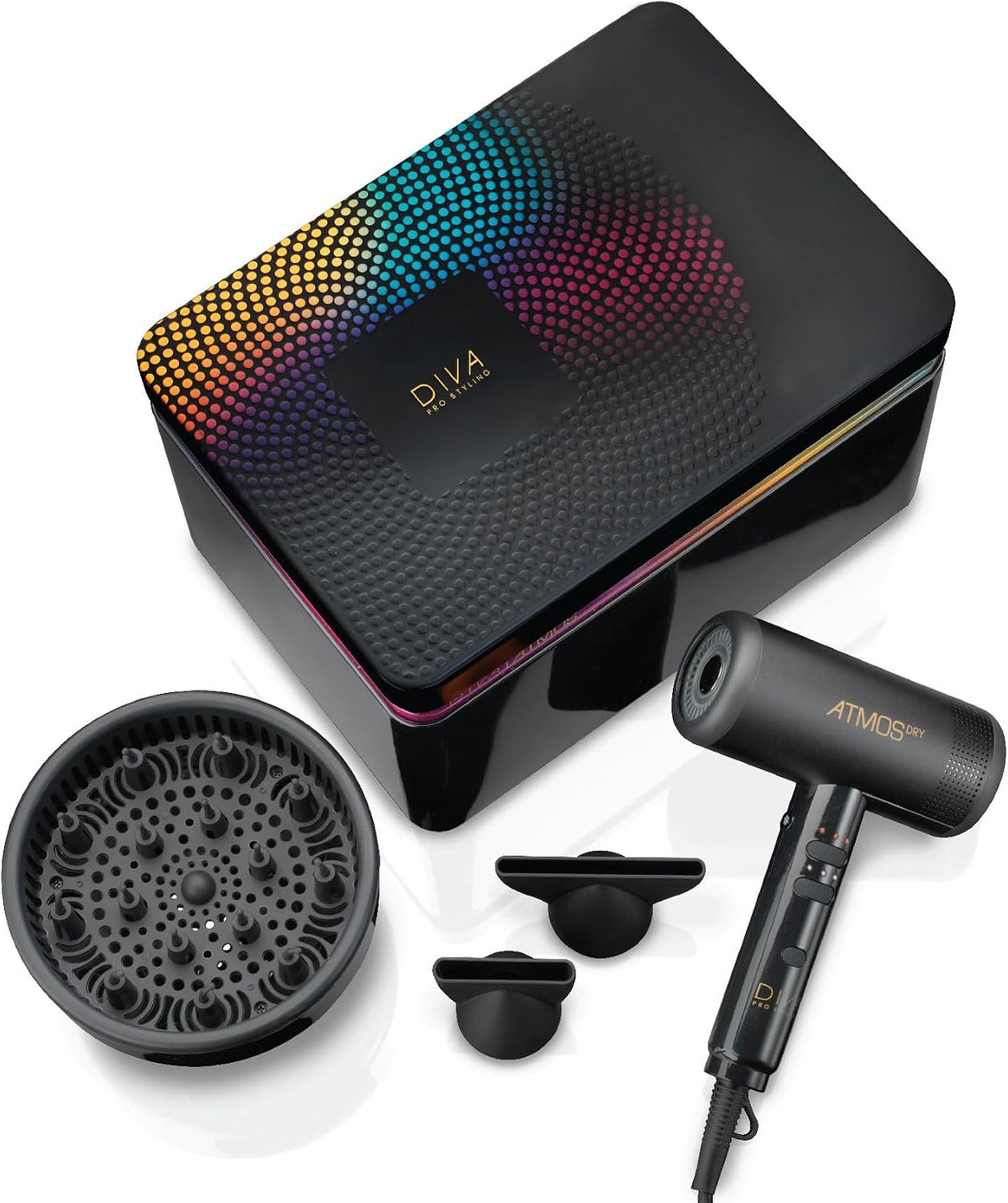 Diva Pro Styling, Asciugacapelli, 100.000 giri/min, Nero