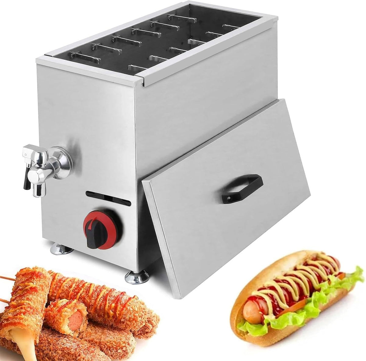 Macchine per Hot Dog, 21 l, 15 kg, 460 mm, Nero, acciaio inox