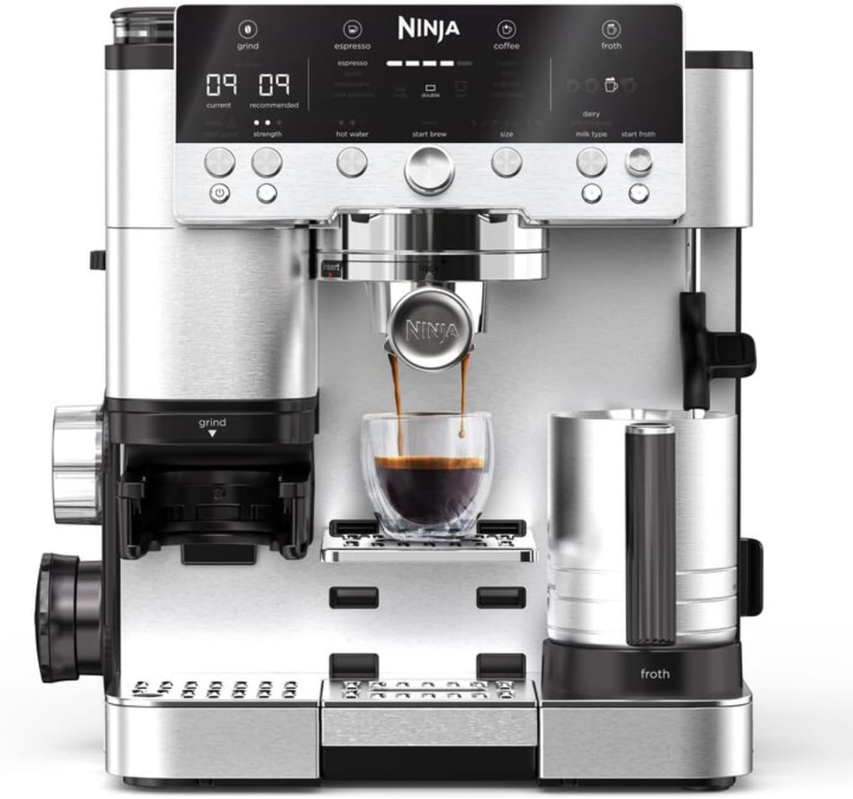 Ninja, Macchina da caffè, ES601EU, 34,4 cm, 17 kg, Argento, 3 in 1