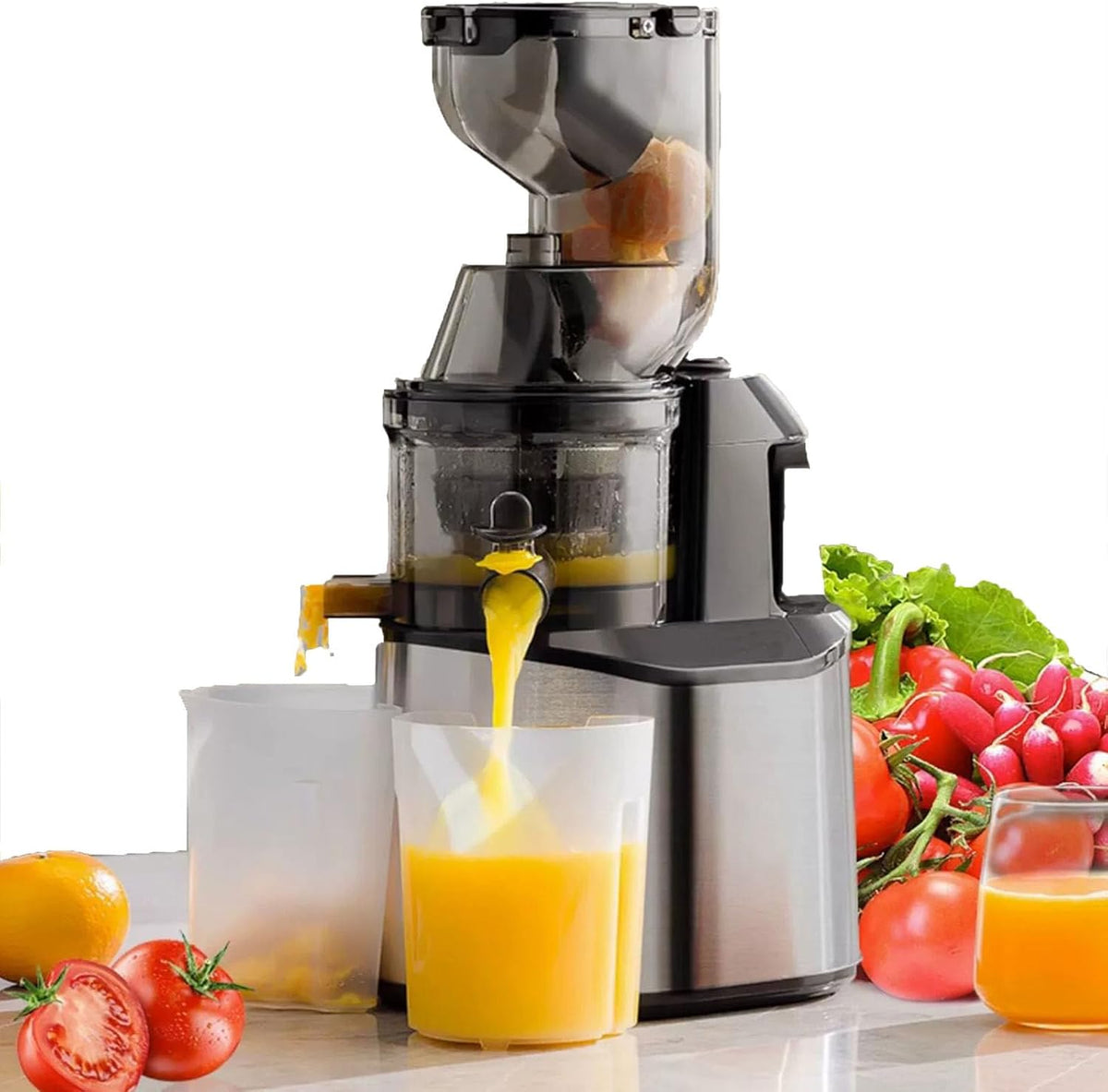 ylpddmm, Estrattori succo albero singolo masticatori, 80 MM, 350 W, 110 V, Nero, acciaio inox