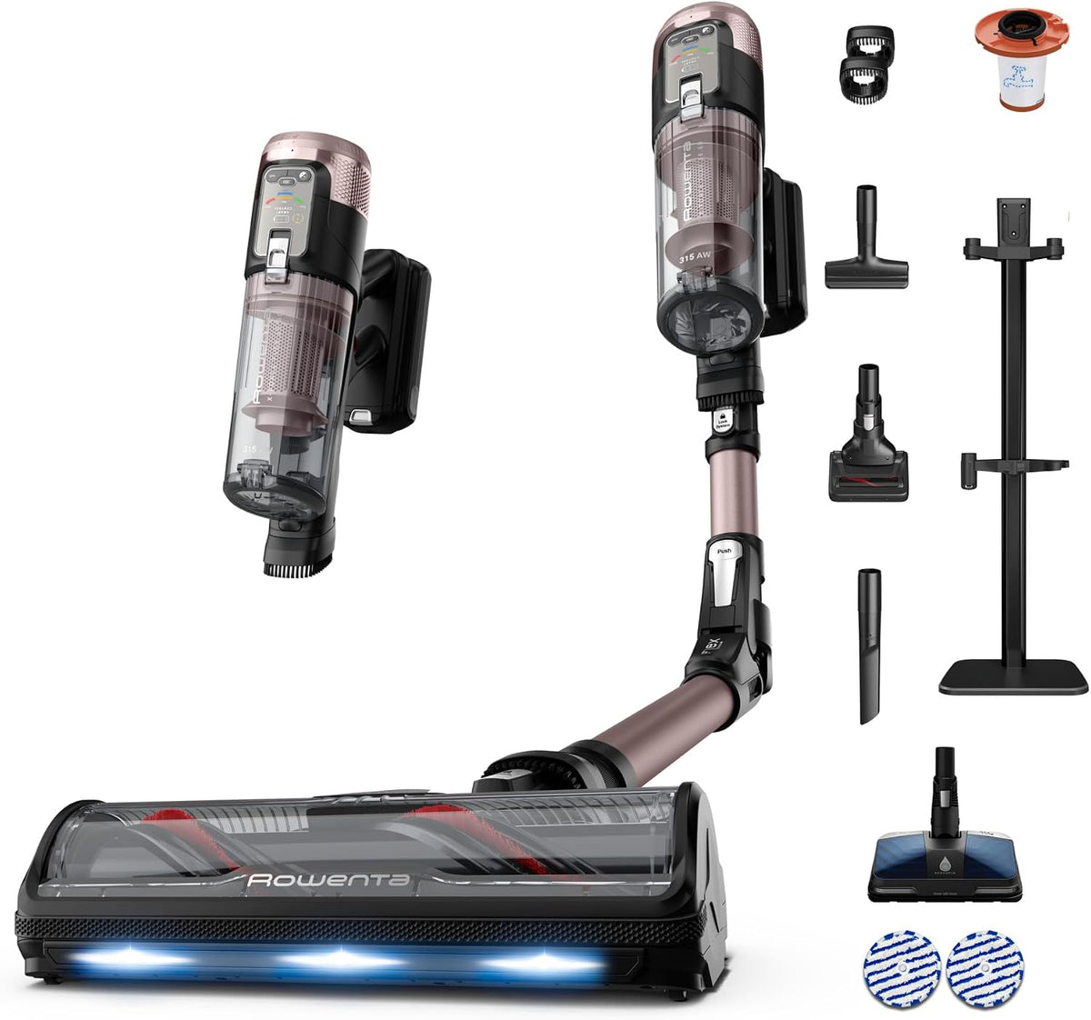Rowenta, Aspirapolvere, RH9CD9, 0.65 litri, 1.8 kg, Nero, vano contenitore, illuminazione LED