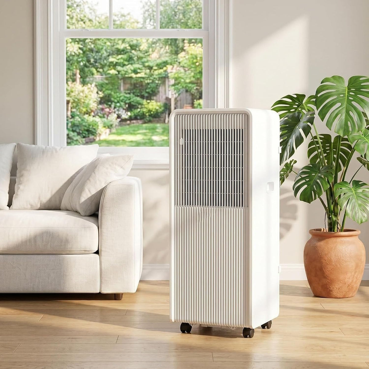 HUANQIN, Condizionatore portatile, 14000 BTU, 20 litri, Bianco, telecomando, timer