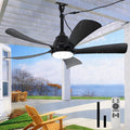 DTSDWA, Ventilatori da soffitto con lampada, 5 m, 10 cm, 20 cm, Bianco, illuminazione LED, telecomando, timer, resistente alle intemperie