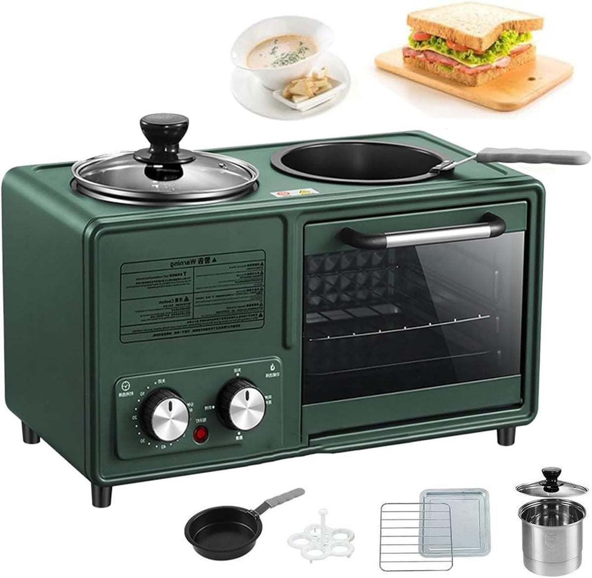 Multi-Cooker, 44 x 22 x 23 cm, 800 W, 8 litri, Nero