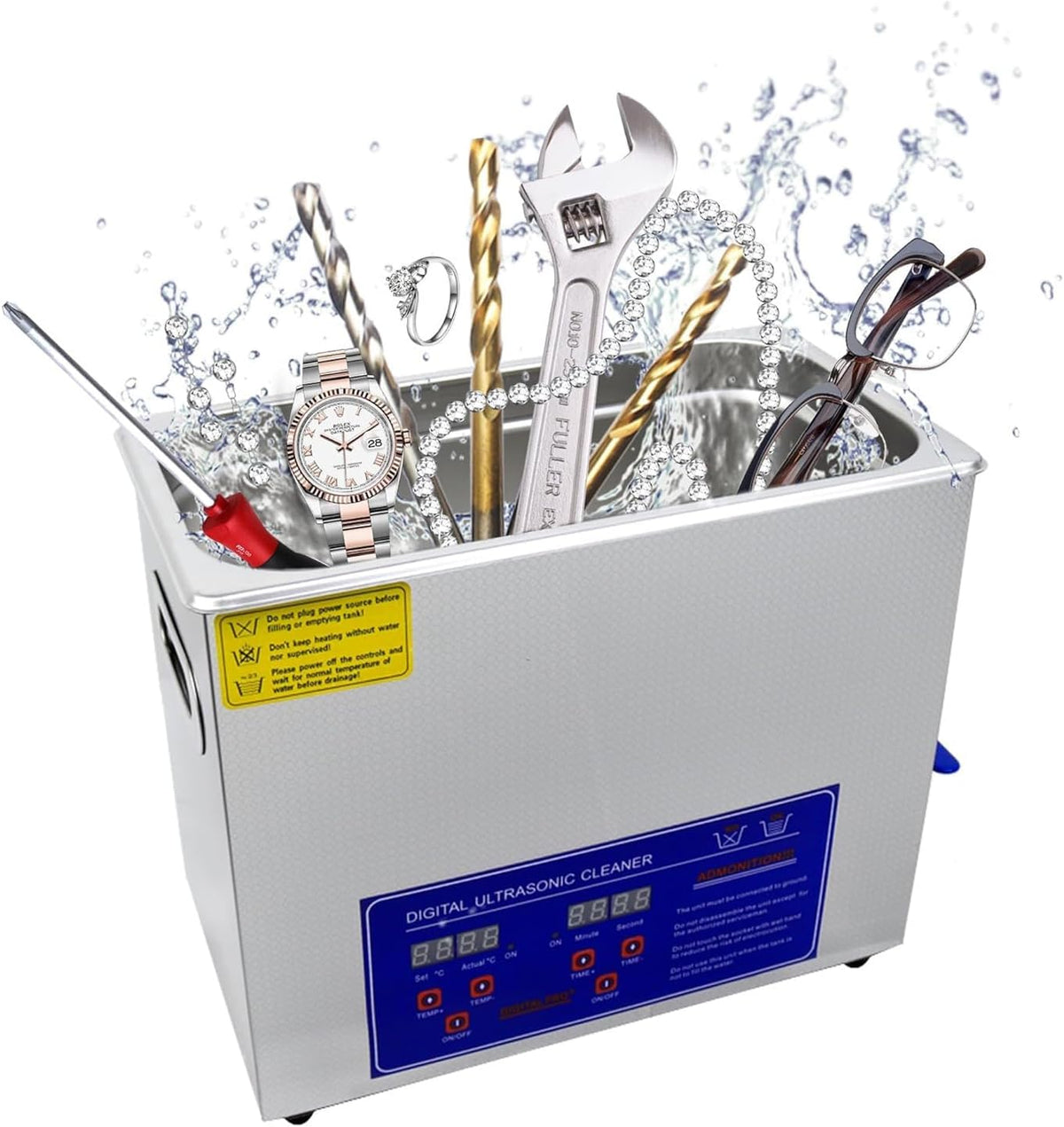 GLBMXDD, Pulizia e cura, 6 L, 0-80°C, 240 V, Nero, acciaio inox, vano contenitore, timer